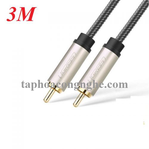 Ugreen 20739 3M màu Xám Cáp âm thanh bông sen Coaxial cao cấp AV133 30020739